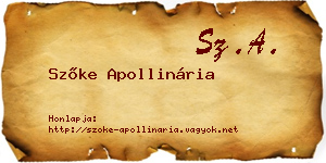 Szőke Apollinária névjegykártya